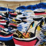 „Barke” – Edo Murtić, grafika, 80 × 100 cm.
