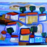 „Kučice uz more” – Saša P. Novak, ulje na platnu, 24 × 30 cm.
