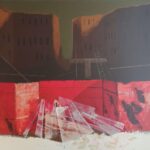 „Grad” – Vasilije Jordan, grafika, 80 × 100 cm.