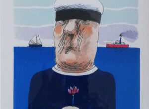 dav „Mornar” – Vasko Lipovac, grafika, 20 × 30 cm.